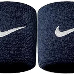 NIKE Premier Swoosh Singlewide Wristbands -Soft, Moisture-Wicking (1 Pair, 2.5" Wide) (Navy/White)-picture-12