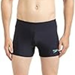 speedo Men's Endurance Essential Houston Aquashort - True Navy & Green Glow-picture-1