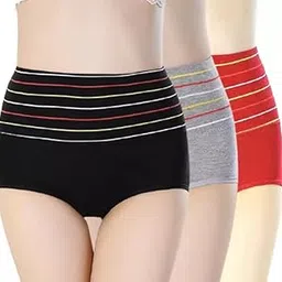 kietties Women's Cotton Blend Bikini (Panty (P3)-Black-Grey-Red_M)-picture-35
