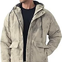 Snow Storm Men and Boys Full Sleeves Hooded Neck Light Beige Tie-Dye Polyester Regular Fit Lightweight Winter Puffer Jacket-image-56