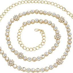 peora Traditional Jewellery 18K Gold Plated Blue Kundan Waist Belt Kamarband Belly Chain for Women Girls-picture-40