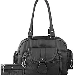 bellina D Pocket Black Shoulder Handbag and Wallet for Women-picture-35