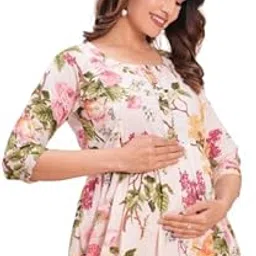 TADA Women's Maternity Dress, Side Zipper Dress for Pregnant Ladies, Women Breast Feeding Dress-picture-22