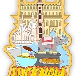 Gift Me Bazar Indian State Theme Wooden Fridge Magnet | Magnet for Home Office Kitchen Refrigerator Door Stylish Decor Souvenir Gift | Indoor Decorative Gift Item (Lucknow Fridge Magnet)-image-62