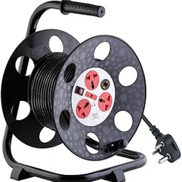 MX Extension Cable Reel Drum for ev Charger Retractable Extension Reel 50 Meter industerial Extension Board Drum 3 pin 3 Socket Universal Socket Extension Box 5 Amp with Spike Protector+Master Switch-picture-15