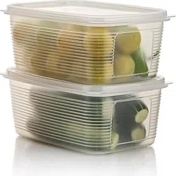 KRUDA Fridge Container - Plastic Transparent Fridge Storage Box With Air Tight Lid for Vegetables, Fruits, Fish & Meat To Keep Fresh, Refrigerator Pantry Organizer Freezer Dabba Box(1800ML, 6 Pcs) (2)-image-13