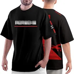 r.a. garments Red Prosche Motorsport T-Shirt 100% Cotton Car Printed Tshirt for Car Enthusiast for Men & Women Black Tshirt-picture-34