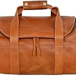 olivegreen leathers Big Duffle Bag for Gym Men | Pure Leather Material Tan Textured Stylish and Spacious Weekender Cabin Duffle Travel Bag for Luggage (Tan)-picture-10