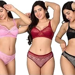 Women’s Sexy Lace Lingerie Set – Bridal Bra and Panty Set, Honeymoon & Wedding Lingerie, Sheer See-Through Sleepwear, Cute Lace Underwear, Valentines-image-44