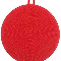 Silicone Dish Scrubber, Red Soft and Scratch Free Easy to Use Pack of 1-picture-14