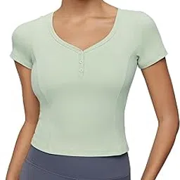enakshi (label) Women Yoga Shirt T Shirt Trendy Soft Crop Top for Training Pilates Jogging L|Clothing, Shoes & Accessories-picture-11