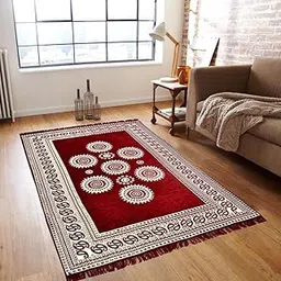 GG Home Chennile Designer Carpet or Living Room/Velvet Area Rugs/Bedroom Carpet/Velvet Door Runner Velvet Carpet (5x7 Ft), Pattern 9-picture-16