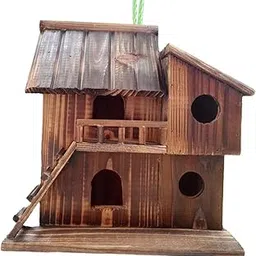 CALANDIS Bird House for Outside Wooden Hanging Birdhouse for Courtyard Outdoor Garden S | Birdhouses | Bird & Wildlife Accessories | Yard, Garden & Outdoor Living-image-83