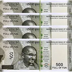 Munmoll Pack of 4 Bundle Dummy Notes Fun Playing 500 Rupeess Notes Pretend Play Fake Money for Kids Multycolor-picture-23