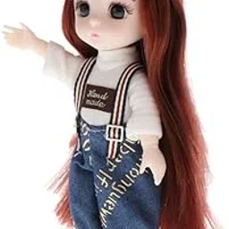 New 16cm BJD Doll 13 Ball Jointed Girl Eyes Face Makeup Wig Clothes Full Set Style6-picture-27