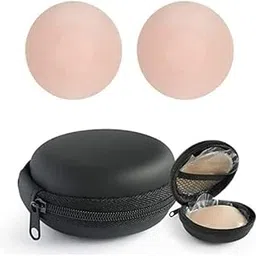 zerokaata Adhesive Skin-Friendly Reusable Nipple Pasties for Women | Soft Silicone Nipple Cover for Women | Invisible Nipple Stickers (Round, Skin)-picture-13