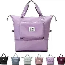 agroha Nylon 40 cm Travel Duffel Bag, Expandable Folding Travel Bag for Women, Lightweight Waterproof Carry Overnight Luggage Bag for Travel Multicolor (Colour As per Availability) (Multicolored2)-picture-37