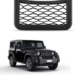 Car Storage Net Bag, 1Pcs Black Color Trunk Holder Pocket Organizer String Bag Suitable for Mahindra Thar 2020-picture-22