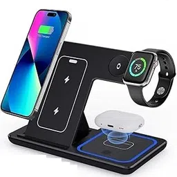 KRABERS Wireless Charger, 3 in 1 Charger Station for Apple iPhone/Iwatch/Airpods,iPhone 14,13,12,11 (Pro, Pro Max)/Xs/Xr/Xs/X/8(Plus),Iwatch 7/6/Se/5/4/3/2,Airpods 3/2/Pro,Black-1-picture-50