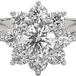 Pure 925 Sterling Silver 2 ct. VVS Moissanite Diamond Halo Ring for Women & Girls, 18k Rose Gold Plated, Lotus Flower Design, Best Gift for Special Occasions-image-16