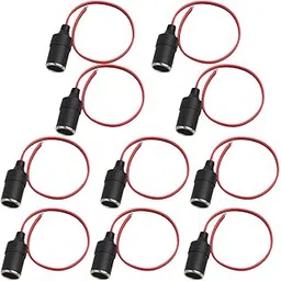 UJEAVETTE 10Piece Car Female Cigarette Lighter Power Plug Socket Connector Adapter 1ft-image-69