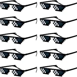 Flybuy hub Thug Life Party Glasses Gangster Gangsta Life Funny Novelty Shades, Photo Props Unisex Sunglasses (Pack of 10 (Black))-picture-36