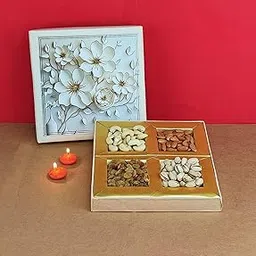 SFU E Com Dry Fruit Gift Box | Assorted Dryfruits Gift Hamper Pack with Almonds, Pistachio, Cashew Nuts, Raisins & 2 Pieces Red Candle | Premium Gifting Collection For Diwali, New Year | 070-picture-35