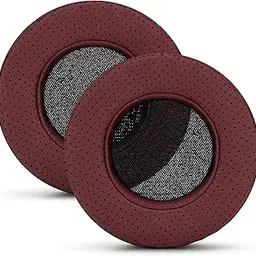 Brainwavz Round Replacement Memory Foam Earpads - Suitable for Many Other Large Over The Ear Headphones - Sennheiser, AKG, HifiMan, ATH, Philips, Fostex, (Perforated Red)-picture-41