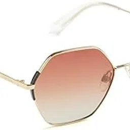 Hexa Sunglasses for Women |Brown Polarized & Uv Protection Lenses | Full Rim Frame (Gold)-image-17