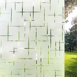 S-Sia Vendors-Good Purchase Good Care Frosted Window Glass Vinyl Film Privacy Decorative Tinting Film for Home Frosted Bathroom Window Coverings Static Cling Non-Adhesive (12X25 INCH, 3D LazerStar)-picture-22