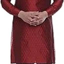 Men's Ethnic Jacquard Printed Long Straight Kurta-image-91