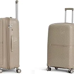 knight stallion 2 Pc Set 61 cms & 70 cms- Medium & Large Polypropylene 360 Degree 8 Wheels Trolley Bag for Travel Hard Case Luggage, Combination Lock with 3 Yrs Warranty (Coffee)-picture-33