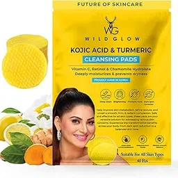 Turmeric & Kojic Acid Face Cleansing Pads for Dark Spots, Skin Brightening & Acne Prevention | Vitamin C, Retinol & Chamomile Hydrolat | For Women & Men | All Skin Type | 40 Pieces Pack of 1-picture-60