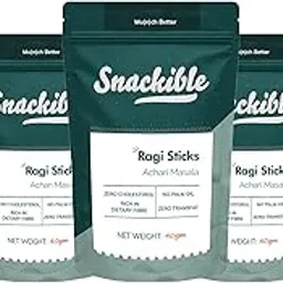 Snackible Achari Masala Ragi Sticks (Pack of 5) - 40gm | Healthy Indian Snack | High Fibre | No Palm Oil | Zero Trans Fat | Zero Cholestrol-picture-26