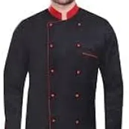 Men's Cotton Chef Coat Professional Coat (Black,42,XL)-image-69