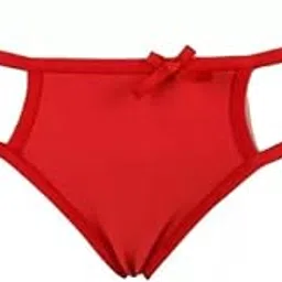 wow zn fashion Women's Comfortable Polyester Spandex G Strings Sexy Double Metal Ring Strappy Thong T-Back Panties, Free Size, Red-picture-23