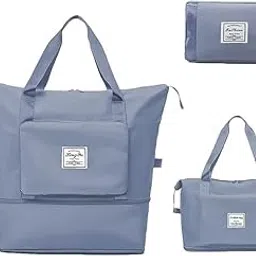 benzola 41 Liter Expandable Travel Bags for Women, Duffle Bags for Women Luggage, Foldable Vanity Traveling Bag, Waterproof Hand Bag for Ladies Personal Items (Blue)-picture-14