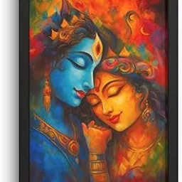Deity Crafts Beautiful Radha Krishna Love Art Photo Frame for Home, Bedroom & Spiritual Wall Decoration | 10x13 Inches | Premium Frame with Acrylic Glass-picture-29