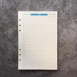 Refill Paper for A5 8.5 Inches / A6 Inches 6 Holes Cover Round Ring Binder File Folder (A5 ToDo Blue Paper, 1)-picture-18