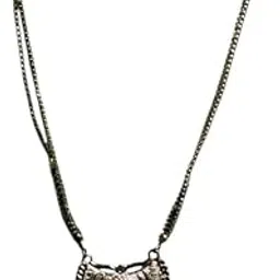rr kingdom Mangalsutra Pendant Necklace for Women with Pink Stone | Wedding Jewelry-picture-25