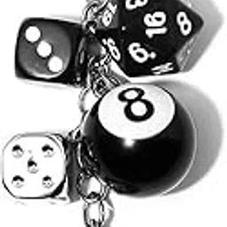 sannidhi Bag Charm 8 Ball Dice Keychain Cute Bag Purse Handbag Accessories Aesthetic Key Chain for Women Men-picture-33