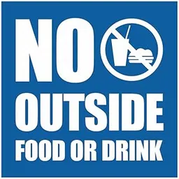 All Quality Square No Outside Food or Drink Wall/Door Sign - Blue (Medium)-picture-32