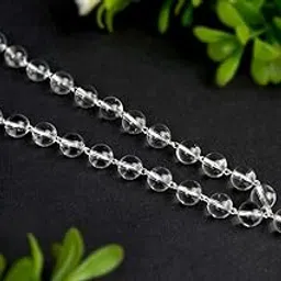 rudra centre Sphatik Mala in Silver-8 mm-54+1 Beads-picture-55