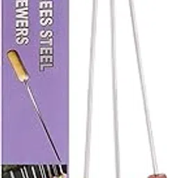 Milestouch 3- Skewers Stainless Steel With Wood Handle For Tandoor (Set Of 3,Silver)-picture-25