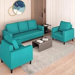 Adorn India Chandler Decent 3+1+1 5 Seater Sofa Set (Aqua Blue) (3 Year Warranty)-picture-29