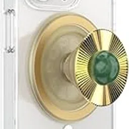 PopSockets Phone Grip Compatible with MagSafe, Phone Holder, Wireless Charging Compatible - Gem Brooch Jade-picture-31