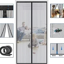 YASHODHARA ENTERPRISE Yashodhara Mosquito Door Net With Magnet Screen Curtain For Main Doors Balcony Doors & Kitchen Doors, Self-Closing Quick, Bug Insect Mesh (110 * 210 Cm)(Black), Polyester-image-17