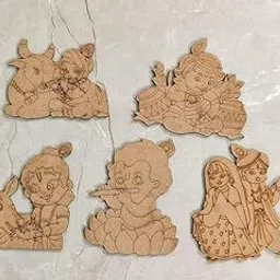 NIYA KRAFTS Wooden Wall Ornament, Fish Motif Design, MDF Wood, 32 cm Diameter, Brown-picture-24