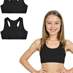A.T.U.N. (ALL THINGS UBER NICE) Girls Cotton Sports Bra for Teen and Teenagers (Pack of 2) | Non-Padded Racerback Beginner Tshirt for Girls | Comfortable Training, Yoga & Workout Bra-picture-14