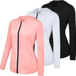 real essentials 3 Pack: Women’s Dry-Fit Athletic 1/4 Quarter Zip Pullover - Running Yoga Workout Long Sleeve Shirt UPF 50+-picture-40